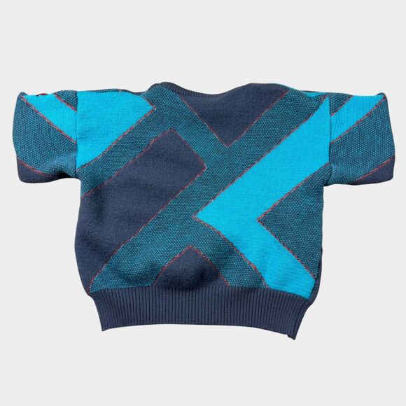 Vtg 80s Demetre Ski Sweater Mens S Wool Geometric Knit USA Made Retro Gorpcore M - Picture 2 of 10